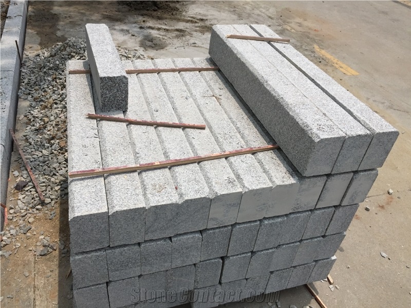 Project Show-G603 Sesame White Granite Kerbs/ Bianco Grey Granite Kerbstone