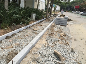 Project Show-G603 Sesame White Granite Kerbs/ Bianco Grey Granite Kerbstone