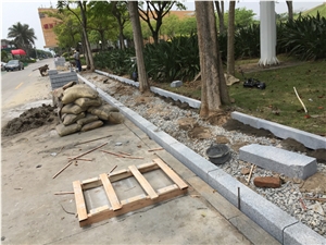 Project Show-G603 Sesame White Granite Kerbs/ Bianco Grey Granite Kerbstone