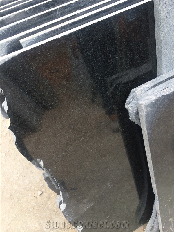 Absolute Black Granite Slabs, India Black Granite