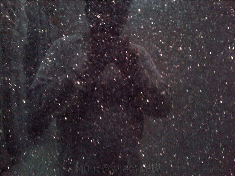 Black Galaxy Granite Slabs, India Black Granite
