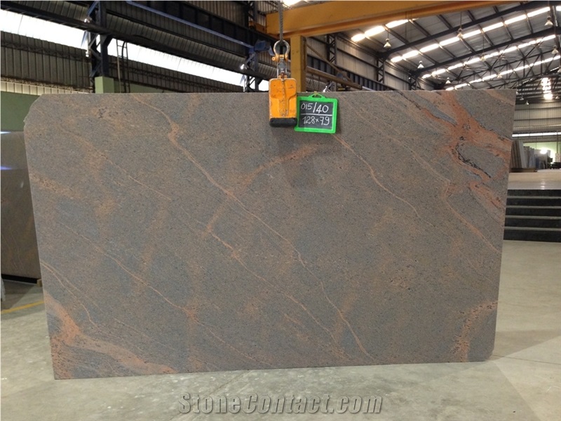 Designer Waves Granite Slabs, India Brown Granite