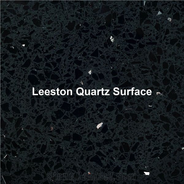 Crystal Black Quartz Stone Slabs&Tiles