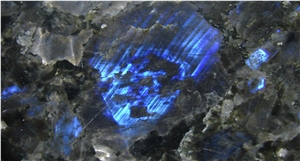 Labradorite Granite Block Of Volga Blue, Volga Blue Extra, Extra Blue Ukraine, Galactic Blue, Blue Volga (Black Sea)