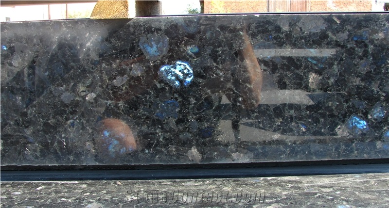 Labradorite Granite Block Of Volga Blue, Volga Blue Extra, Extra Blue Ukraine, Galactic Blue, Blue Volga (Black Sea)