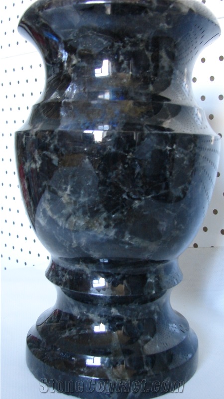 Memorial Vases from Labradorite Volga Blue, Volga Blue Extra, Extra Blue Ukraine, Galactic Blue, Blue Volga (Black Sea)