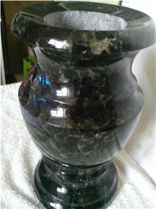 Memorial Vases from Labradorite Volga Blue, Volga Blue Extra, Extra Blue Ukraine, Galactic Blue, Blue Volga (Black Sea)