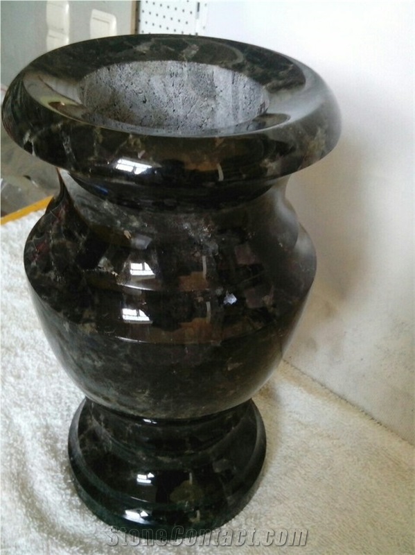Memorial Vases from Labradorite Volga Blue, Volga Blue Extra, Extra Blue Ukraine, Galactic Blue, Blue Volga (Black Sea)