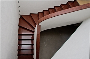 Royal Red Granite Full Bullnosed Staircase