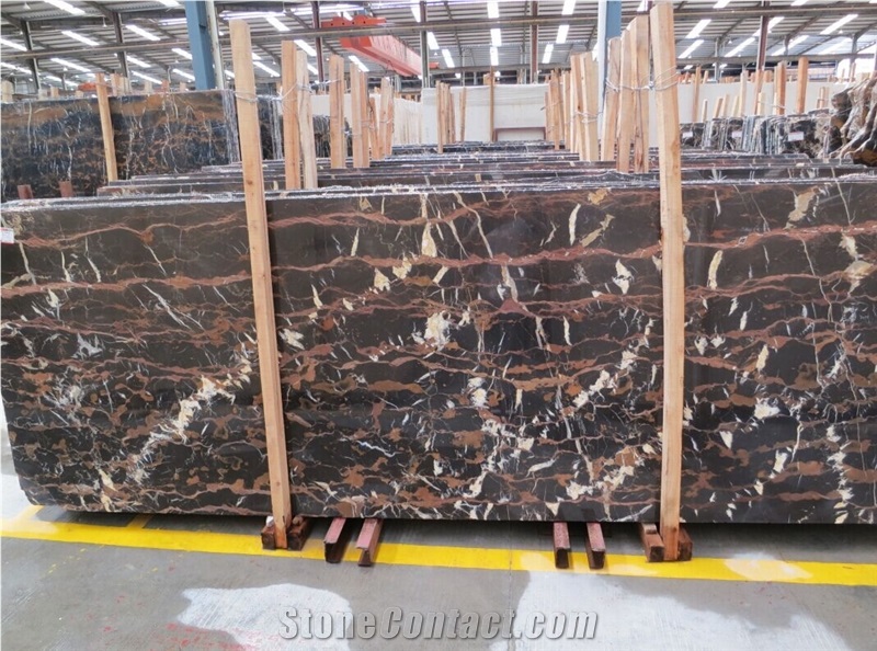 Black Portoro Marble,Black Golden Flower Tiles & Slabs,Afghanistan Black Marble