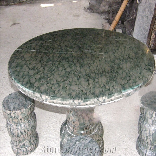 Olive Green Granite Garden Table