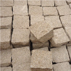 Yellow Rust Granite Cube Stone,Driveway Paving Stone