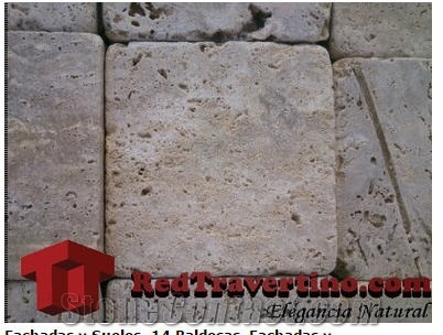 Olivillo Travertine Tumbled Pavers, Grey Spain Travertine Cube Stone & Paver