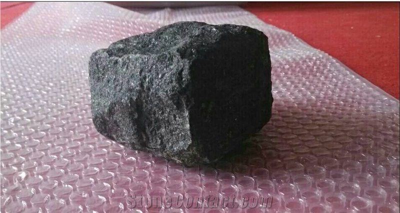 Dark Basalt G778 Cube Stone, Black Basalt Cobble Stone Pavers,Exterior Stone Garden Floor Paving