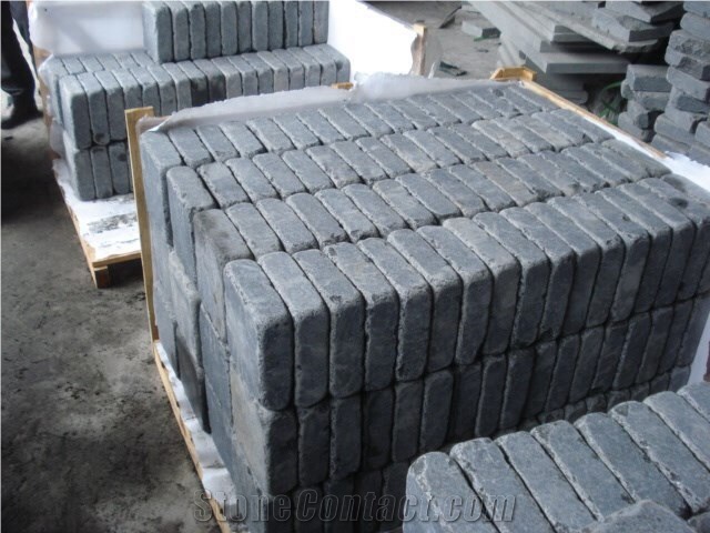 Dark Basalt G778 Cube Stone, Black Basalt Cobble Stone Pavers,Exterior Stone Garden Floor Paving