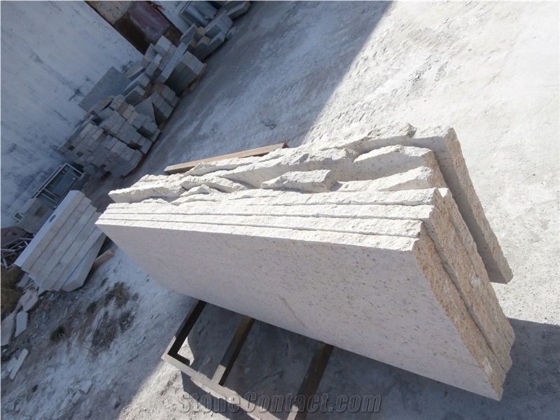 Giallo Fiorito Yellow Granite Slabs Honed,Machine Cutting Tiles Panel for Floor Paving,Stepping Pattern,Exterior Walling Tiles