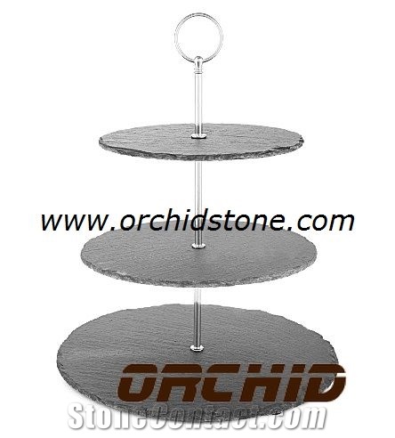 Three-Tier Slate Serving Stand