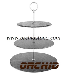 Three-Tier Slate Serving Stand Three-Tier Slate Serving Stand