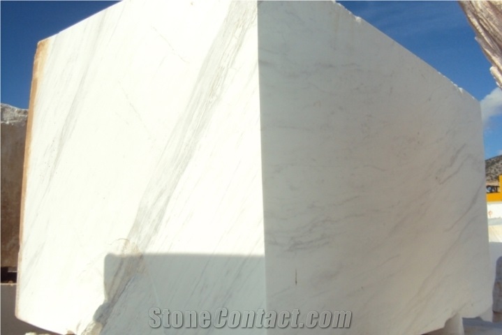 Volakas Classic White Marble Blocks, White Greece Marble Blocks