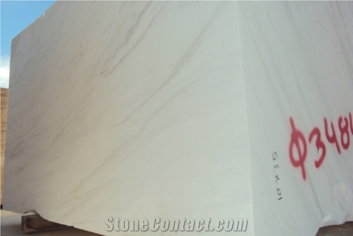 Volakas Classic White Marble Blocks, White Greece Marble Blocks
