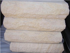 Teakwood Rockface Pair Caps, Yellow Sandstone Pool Coping Teakwood Rockface Pair Caps, Yellow Sandstone Pool Coping