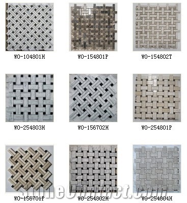 Fantastico Viola Lilac Marble Basketweave Mosaic