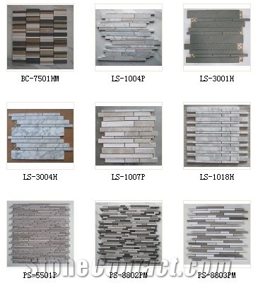 Long Chips Mosaic, Andezit Pink Basalt Mosaic