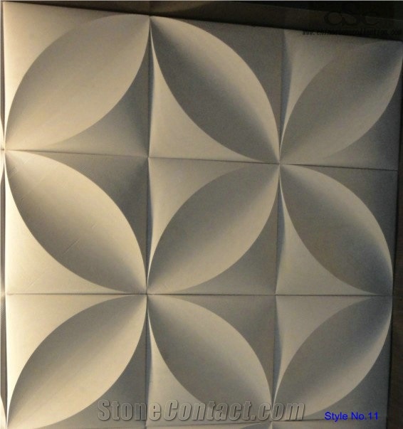 3d Cnc Natural Stone Carving, Beige Marble Building & Walling