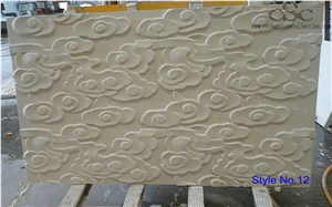 3d Cnc Natural Stone Carving, Beige Marble Building & Walling