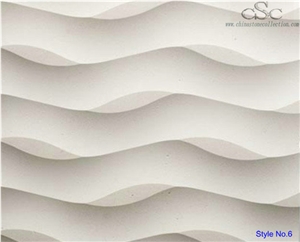 3d Cnc White Limestone Natural Stone Carving Walling