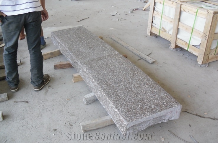 Chinese Cheap Popular Zhangpu Red Granite G648 Pink Polished Kerbstone Price, Bullnose/Round Edge Curbs/Kerbs Side Stone, Outdoor Exterior Natural Road Stone Use, Big Steps, Skirting, Quarry Owner