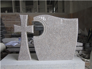 Competitive Price G664 Pink Granite Headstones Poland Tombstone Western Style Monuments