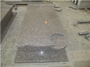 G664 Pink Granite Poland Style Tombstone,Western Style Monuments