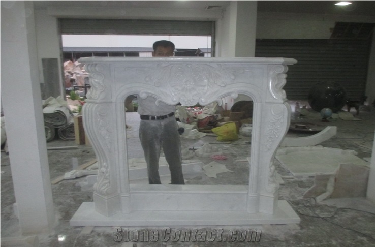 High Quality Chinese Marble Hunan White Marble Fireplace Surround