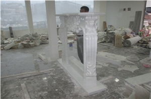 High Quality Chinese Marble Hunan White Marble Fireplace Surround