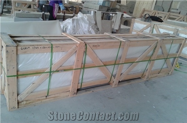 Indian Popular Cheap Granite White Galaxy Bathroom Countertops Custom Vanity Tops with Sinks Holes, Taps Holes, Natural Stone Bath Tops in Bullnose Edge