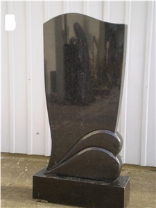 Popular Western Russian Style Monument Mongolia Absolute China Black Tombstone Designs with Cross, Upright Headstones, Engraved Gravestones, Natural Stone Fumeral Cemetery Use, Custom Bevel Stone