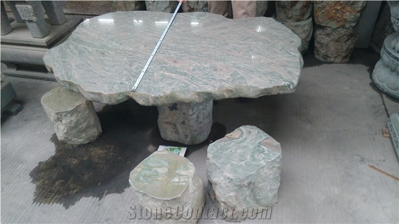 China Green Granite Table Sets,Pack Benches,Garden Table,Outerdoor Chairs