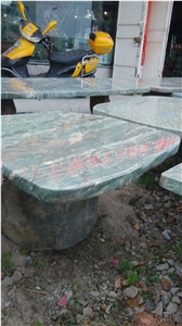 China Green Granite Table Sets,Pack Benches,Garden Table,Outerdoor Chairs