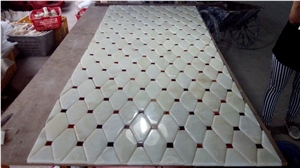 Chinese Yellow Onxy Wall Covering Mosaic Pattern