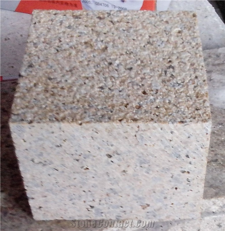 Cobble Brown&Red Sawn Cut, Brown Granite Cube Stone & Pavers