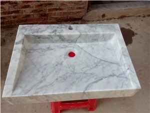 Italy White Marble Washing Basin Round Basins Oval Sinks