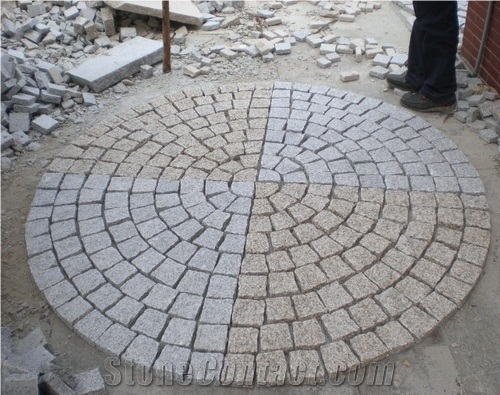 Meshed Cobble Stone,China Grey Granite