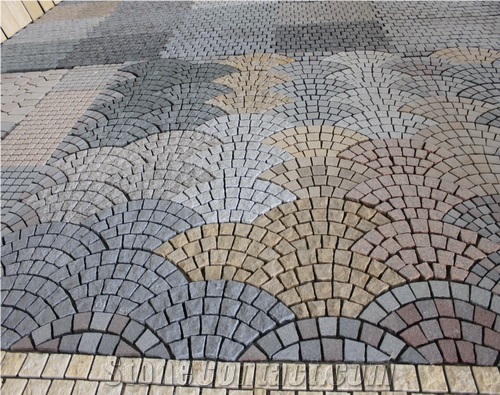 Meshed Cobble Stone,China Grey Granite