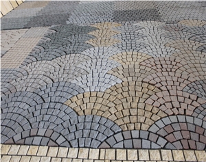 Meshed Cobble Stone,China Grey Granite