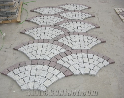 Meshed Cobble Stone,China Grey Granite