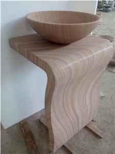 Rainbow Sandstone Pedestal Wash Basin,Oval Sinks Bathroom Sinks