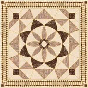Waterjet Marble Floor Rosettes, Mexico Marble Waterjet Medallions