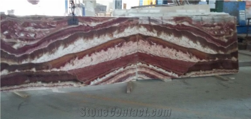 Rosso Onyx Bookmatch Slabs & Tiles, Red Turkey Onyx Wall Tiles,Stone Flooring