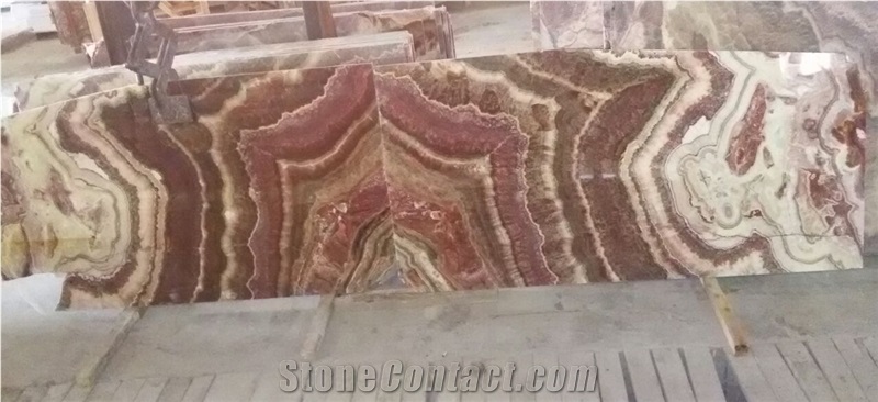 Rosso Onyx Bookmatch Slabs & Tiles, Red Turkey Onyx Wall Tiles,Stone Flooring